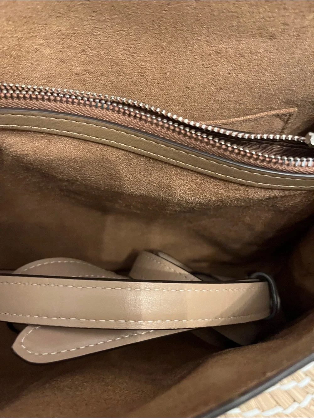 Coach Taupe Leather Top-Handle Satchel with Silver Hardware